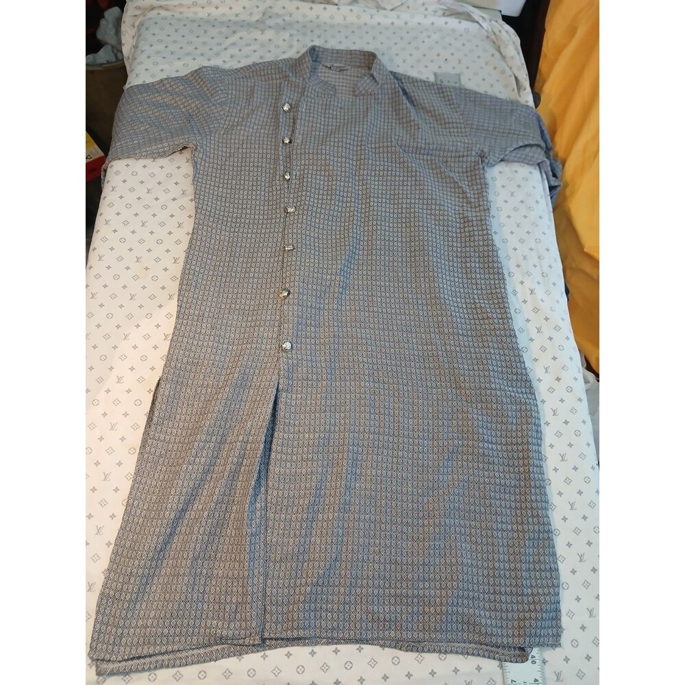 Jompers w Pockets M Medium Gray Dimond Embroidered Shirt Dress Long Sleeve Slit